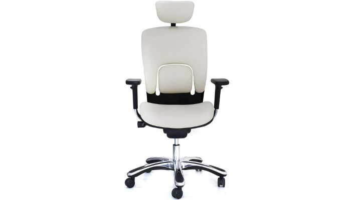 GM Seating Ergolux Genuine Leather Executive Hi Swivel Chair Chrome Base