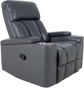 JC HOME Leather Air Manual Recliner Chair